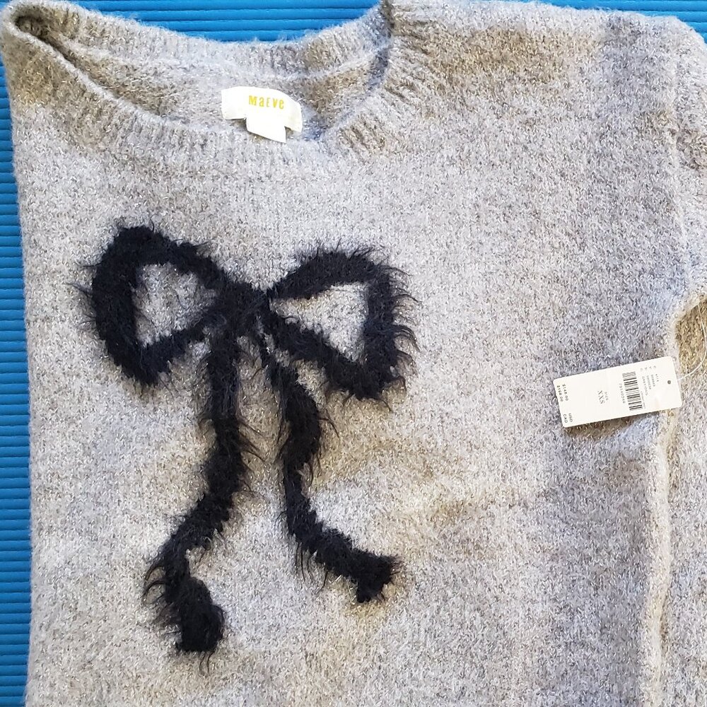 Anthro silver sweater, XXS, new with tag